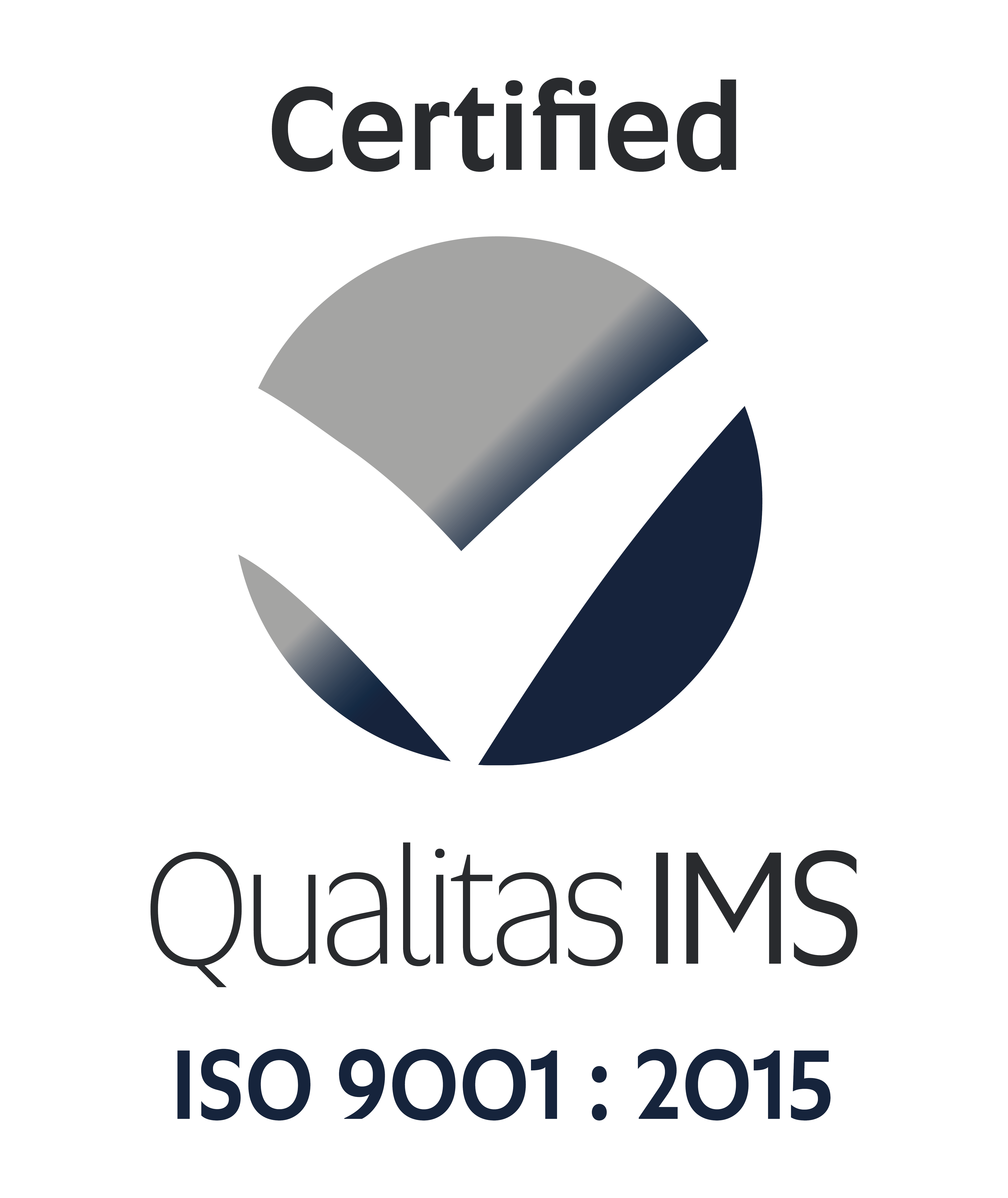 Certified Logo for ISO Accreditation with Qualitas IMS ISO 9001: 2015