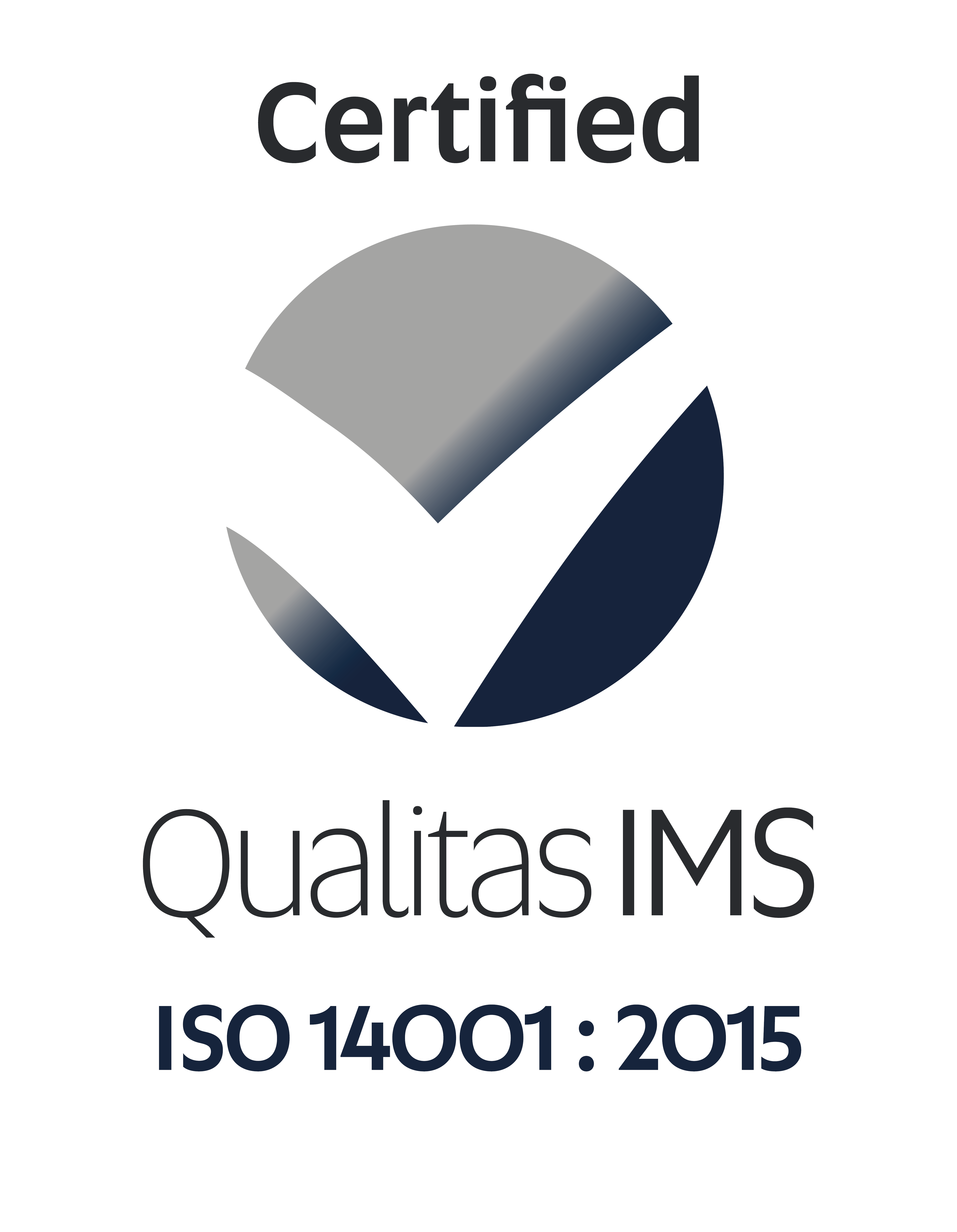 Certified Logo for ISO Accreditation with Qualitas IMS ISO 14001: 2015