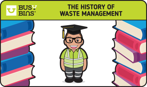  Cartoon figure in a green safety vest and graduation cap stands between stacks of colorful books. Text: 